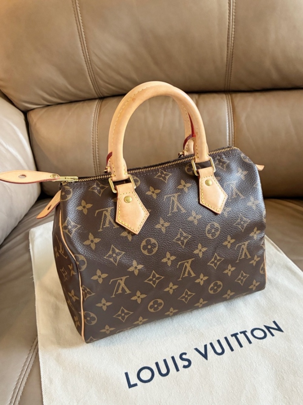 Made in France MicroChip Louis Vuitton Monogram Speedy 25 Classic New Model Bag - Picture 4 of 16